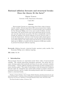 Rational inflation forecasts and structural breaks: Ragnar Nymoen ∗