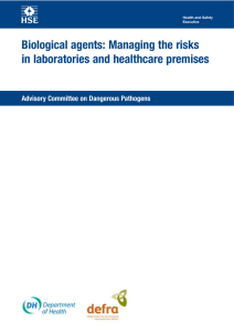 Biological agents: Managing the risks in laboratories and healthcare premises