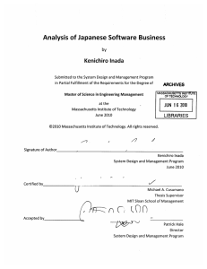 Analysis of Japanese  Software  Business
