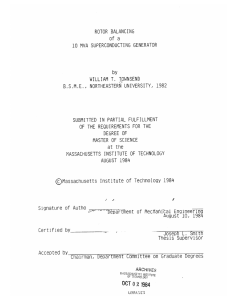 ROTOR  BALANCING of  a WILLIAM  T. 1982