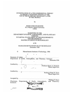 A TWO-DIMENSIONAL ASCENDING  MOTION AT TOP OF THE PLANETARY BOUNDARY LAYER