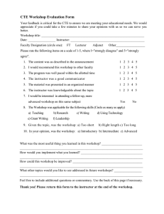 CTE Workshop Evaluation Form