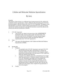 Cellular and Molecular Medicine Specialization  By-laws