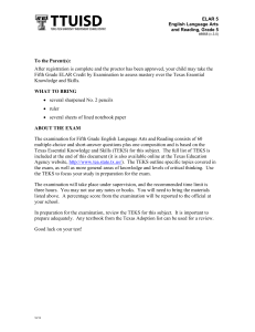 After registration is complete and the proctor has been approved,... Fifth Grade ELAR Credit by Examination to assess mastery over... To the Parent(s):