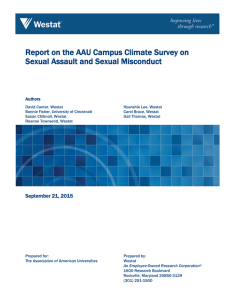 Report on the AAU Campus Climate Survey on  Authors