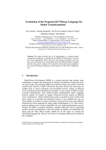 Evaluation of the Proposed QVTMerge Language for Model Transformations Roy Grønmo