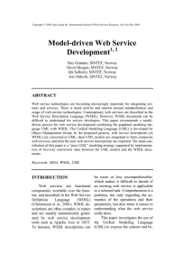Model-driven Web Service Development 1, 2