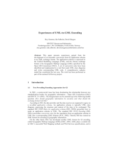 Experiences of UML-to-GML Encoding
