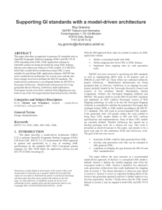 Supporting GI standards with a model-driven architecture Roy Grønmo