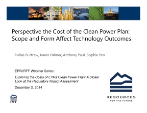 Perspective the Cost of the Clean Power Plan: EPRI/RFF Webinar Series: