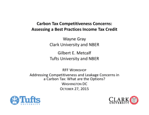 Carbon Tax Competitiveness Concerns: Assessing a Best Practices Income Tax Credit