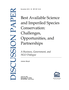 DISCUSSION PAPER Best Available Science and Imperiled Species