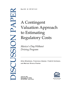 A Contingent Valuation Approach to Estimating