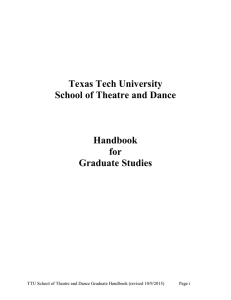 Texas Tech University School of Theatre and Dance Handbook