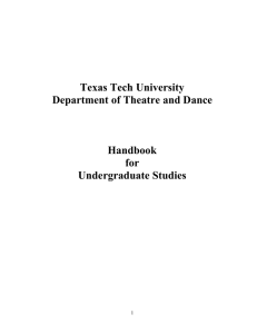 Texas Tech University Department of Theatre and Dance Handbook