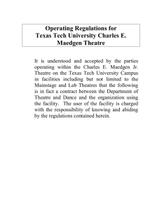 Operating Regulations for Texas Tech University Charles E. Maedgen Theatre