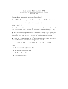 M.S. Linear Algebra Exam 2006
