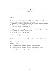 Linear Algebra M.S. Comprehensive Examination