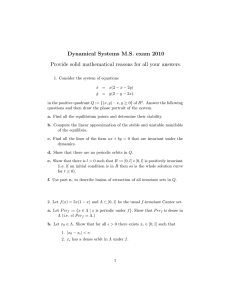 Dynamical Systems M.S. exam 2010