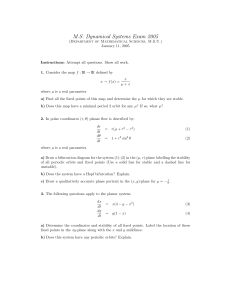 M.S. Dynamical Systems Exam 2005
