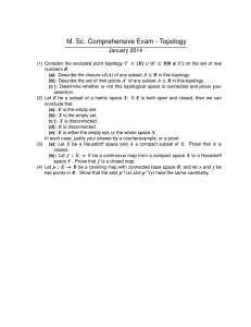M. Sc. Comprehensive Exam - Topology January 2014