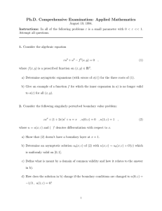 Ph.D. Comprehensive Examination: Applied Mathematics