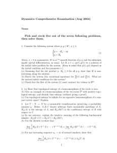 Dynamics Comprehensive Examination (Aug 2004)