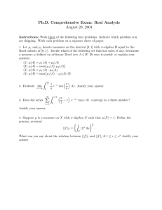 Ph.D. Comprehensive Exam: Real Analysis August 23, 2004