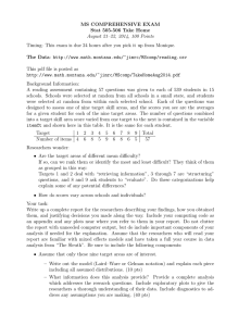 MS COMPREHENSIVE EXAM Stat 505-506 Take Home August 21–22, 2014, 100 Points