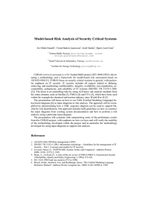 Model-based Risk Analysis of Security Critical Systems