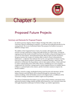 Chapter 5 Proposed Future Projects Summary and Rationale for Proposed Projects
