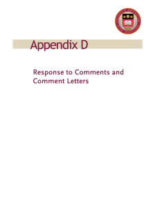 Appendix D Response to Comments and Comment Letters
