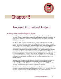 Chapter 5 Proposed Institutional Projects Summary and Rationale for Proposed Projects