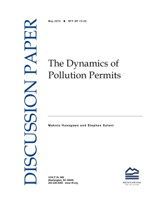 DISCUSSION PAPER The Dynamics of Pollution Permits