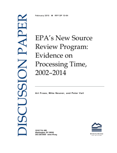 DISCUSSION PAPER EPA’s New Source Review Program: