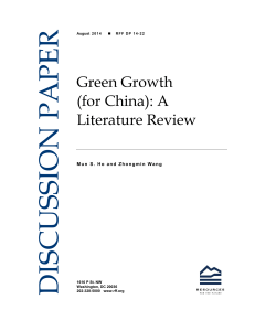 DISCUSSION PAPER Green Growth (for China): A Literature Review