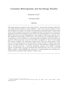 Consumer Heterogeneity and the Energy Paradox Benjamin Leard November 2013