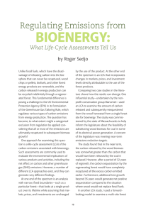 BIOENERGY: Regulating Emissions from  What Life-Cycle Assessments Tell Us