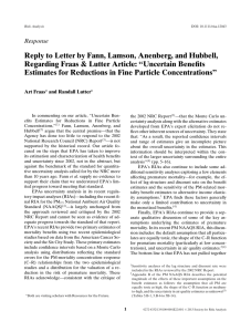 Reply to Letter by Fann, Lamson, Anenberg, and Hubbell,