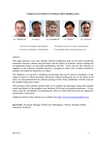 VEHICLE-PAVEMENT INTERACTION MODELLING R.L. ROEBUCK R. ISOLA