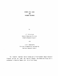 DYNAMIC  AXLE  LOADS AND PAVEMENT  RESPONSE