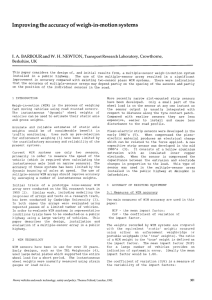 Improving the accuracy of weigh-in-motion systems I. A. BARBOURand W. H. NEWTON, Crowthorne,