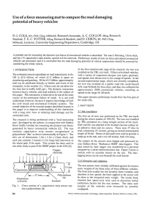 U se of a force measuring mat to compare the... potential of heavy vehicles J. D.