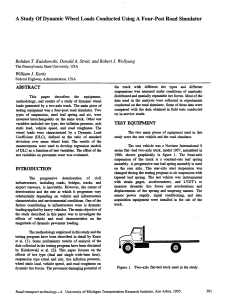 Of Dynamic A Study Wheel Loads Conducted Using A Four-Post Road Simulator T.
