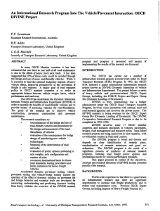 An International Research Program Into The VehiclelPavement Interaction: DIVINE Project OEeD c.G.B. Mitchell