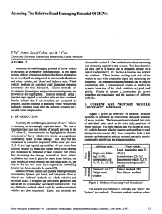 Assessing The Relative Road Damaging Potential Of HGVs T.E.