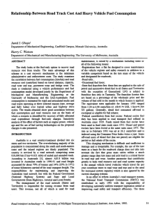 Relationship Between Road Track Cost And Heavy Vehicie Fuel Consumption Harry Watson