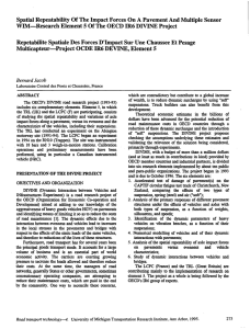 Spatial Repeatability Of The Impact Forces On A Pavement And... WIM-Research Element 5 Of The OECD IR6 DIVINE Project