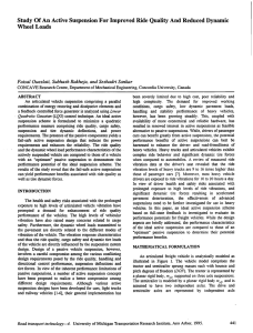 Study Of An Active Suspension For Improved Ride Quality And... Wheel Loads FaisalOueslati,  Subhash Rakheja, and Seshadri Sankar