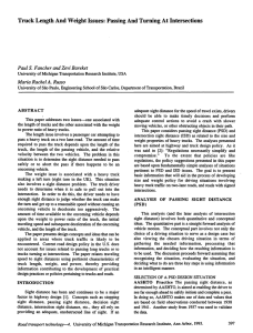 Truck Length And Weight Issues: Passing And Turning At Intersections Paul